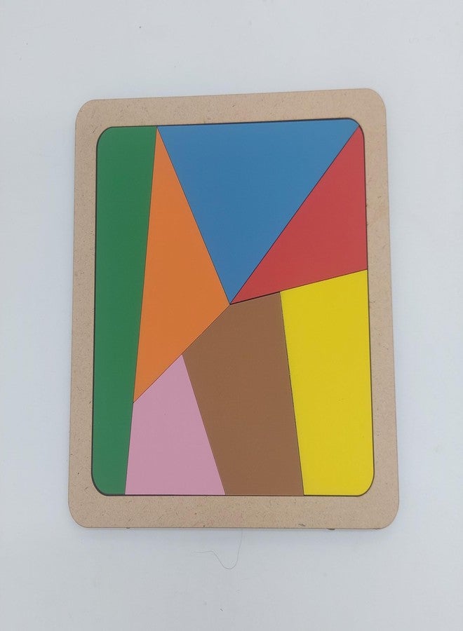 Tantrums Wooden Educational Tangram Puzzle Board, Square Shape, Multi-Colored Geometric Pieces, Learning Toy for Kids, Creative Problem Solving Game - Image 1